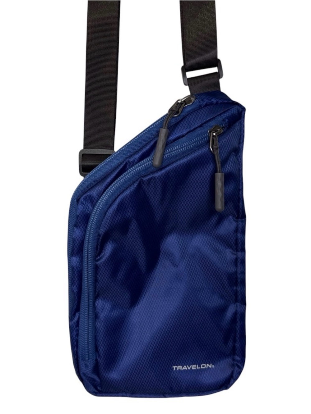 Travelon RFID Slim Crossbody Bag lightweight low profile blue travel anti theft